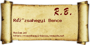 Rózsahegyi Bence névjegykártya