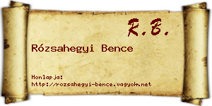 Rózsahegyi Bence névjegykártya